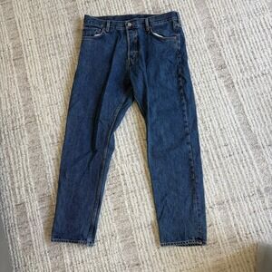 Weekday Barrel Relaxed Tapered Jeans Dark Blue Indigo Denim 32/30 08409321